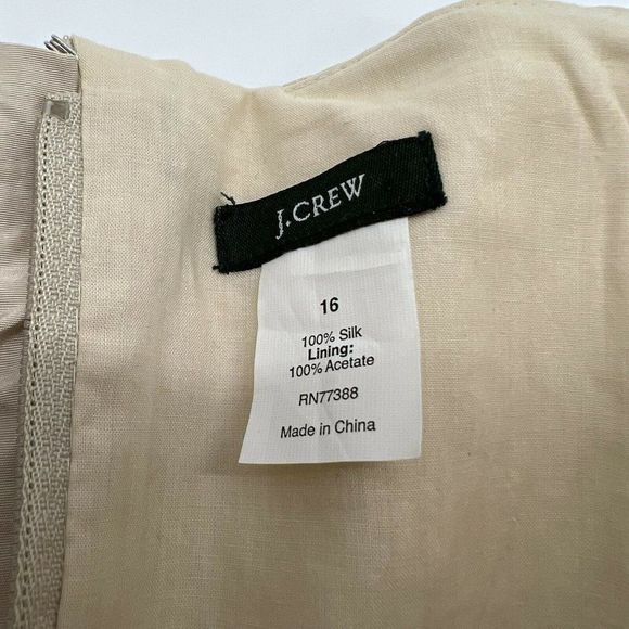 J Crew Silk Strapless Gown Size 16 Champagne Color - Picture 3 of 6